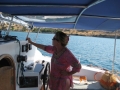 Frauen Segeln: Frau am Steuer